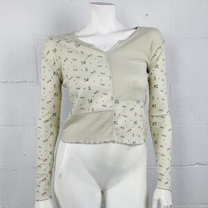 Poof! Y2K Cream Floral Long Sleeve Top